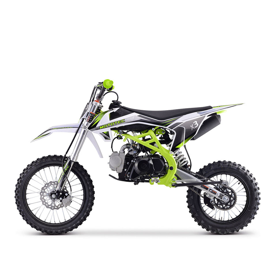 MOTOTEC X3 125CC 4-Stroke Green Gas-Powered Dirt Bike (95731462)