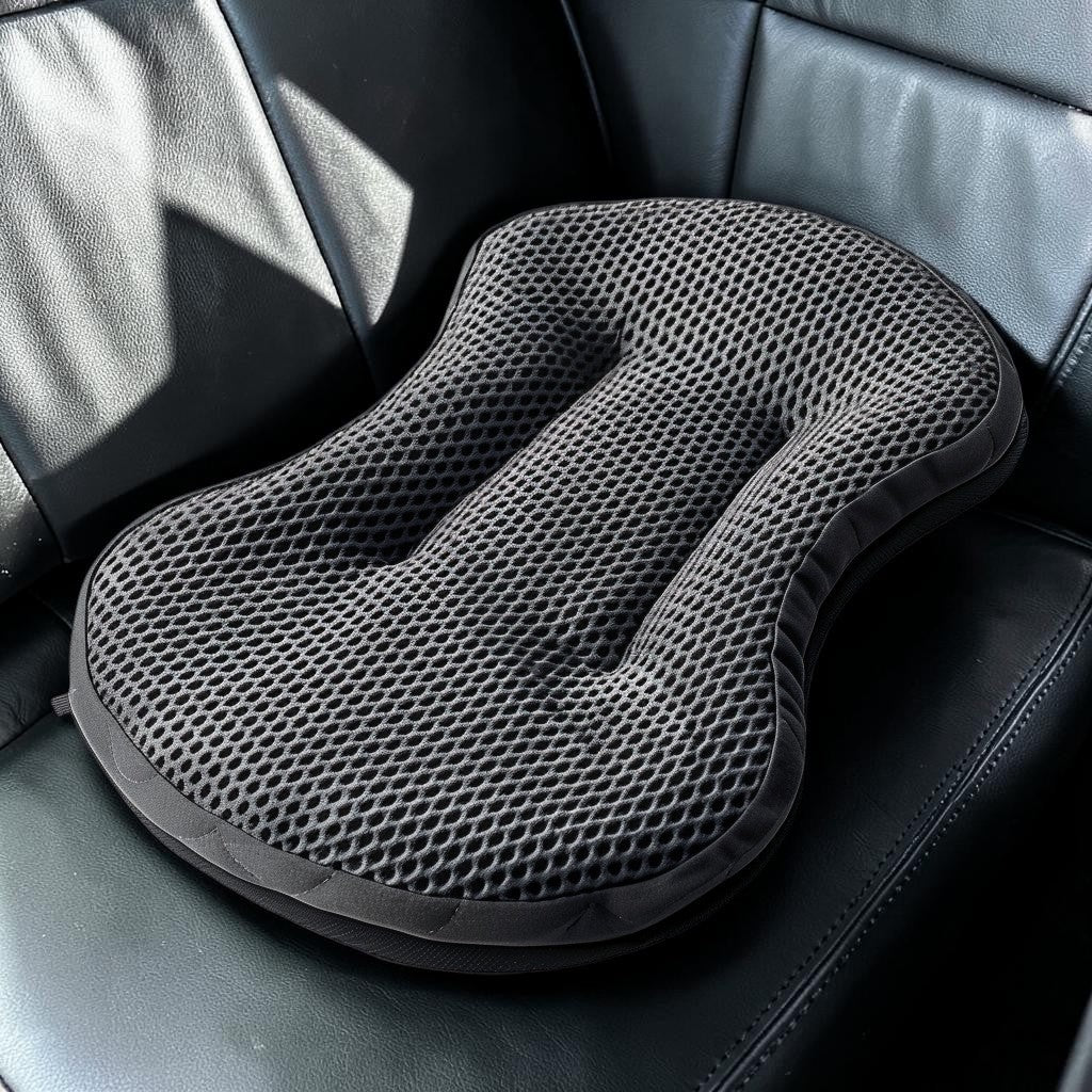 Everd. Ergonomic Memory Foam Seat Cushion - Breathable 3D Mesh Chair Pillow for Office, Home, and Car
