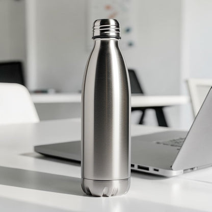 Everd. Minimalist Vacuum Insulated Stainless Steel Water Bottle - 500ml Leakproof Thermal Flask for Travel & Office