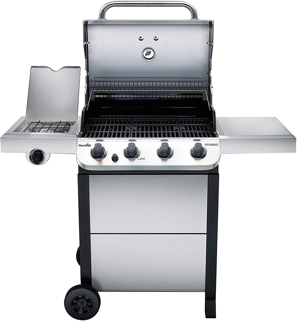 Char-Broil 463377319 Performance 4-Burner Cart Style Liquid Propane Gas Grill, Stainless Steel