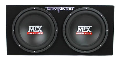 MTX 12" Dual Loaded Car Subwoofer w/Sub Box, Amplifier, & QPower Wiring Kit