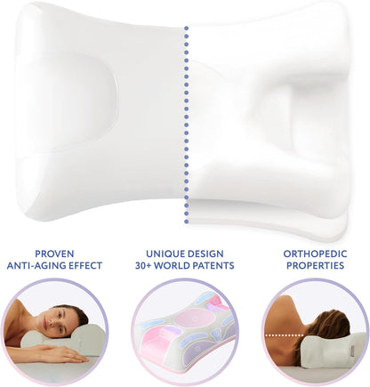 SLEEP & GLOW Omnia Anti-Aging Beauty Pillow, Adjustable Memory Foam