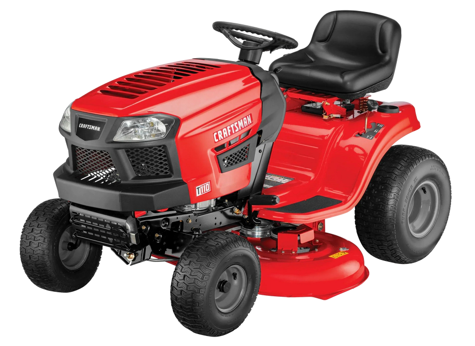 Craftsman T110 42-in Riding Lawn Mower 17.5 HP Briggs & Stratton Engine 7-Speed Transmission Model 13AN77XS093