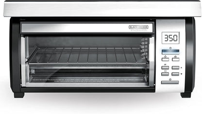 BLACK+DECKER SpaceMaker Under-Counter Toaster Oven, Digital Controls, Black/Stainless Steel, Fits 9 Pizza, TROS1000D