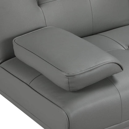 Yaheetech Convertible Sofa Bed Adjustable Couch Sleeper Modern Faux Leather Home Recliner Reversible Loveseat Folding Daybed Guest Bed, Removable Armrests, Cup Holders, 3 Angles, 772lb Capacity, Black