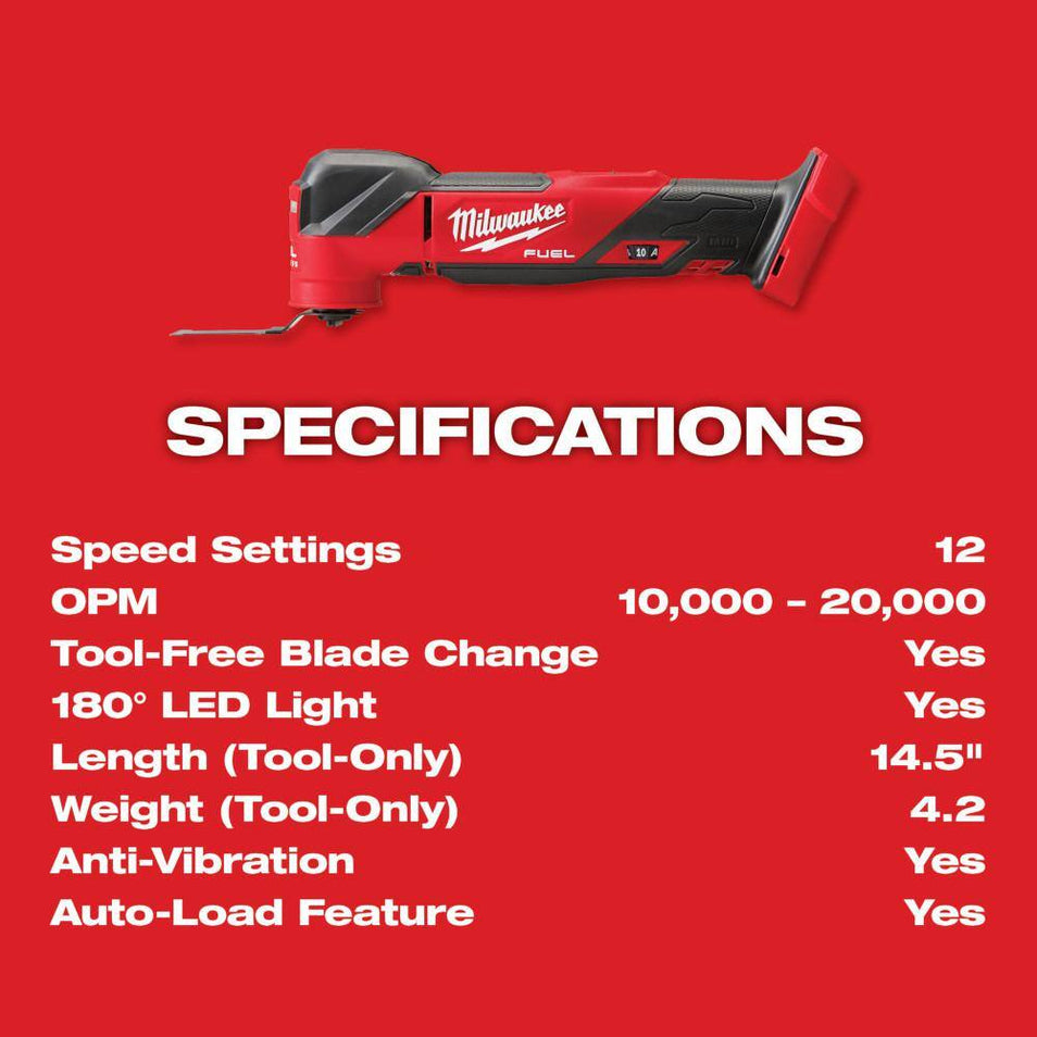 2836-21 M18 FUEL 18V Lithium-Ion Cordless Brushless Oscillating Multi-Tool Kit with one 5.0 Ah Battery, Charger and Tool Bag