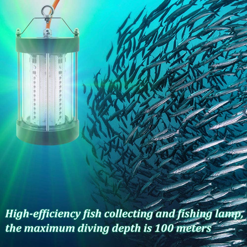 NS 500W LED Underwater Fishing Light 35,000 Lumen Night Fish Attracting Light IP68 Waterproof AC110V