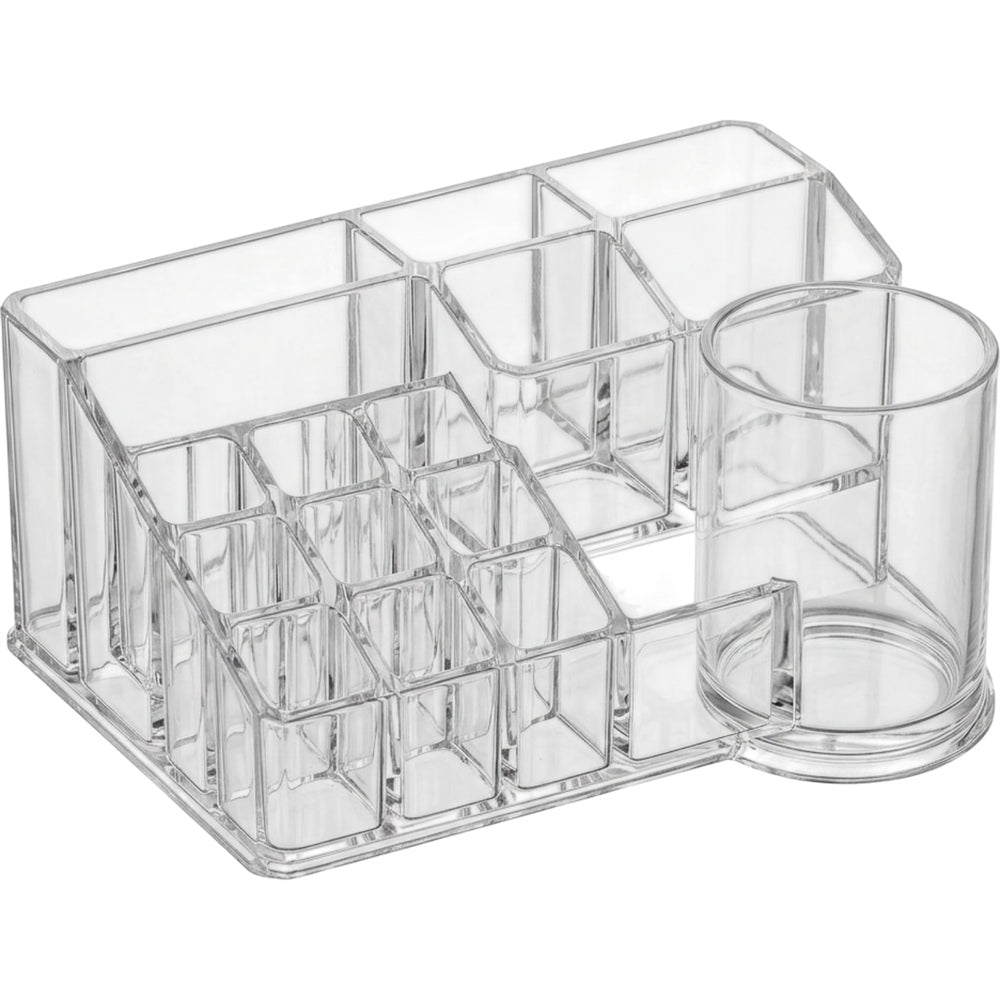 Everd Acrylic Vanity Organizer Lipstick Slots Brush Cup