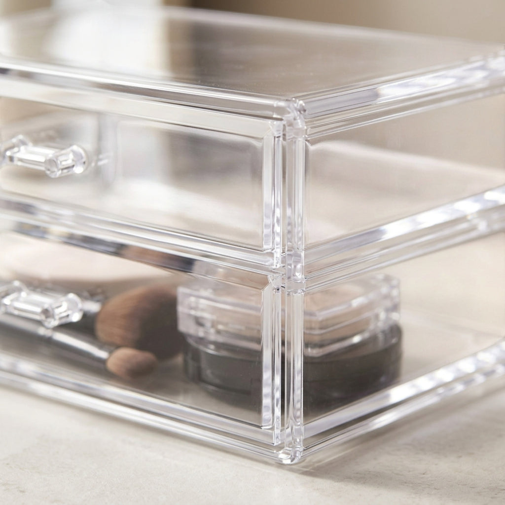 Everd Clear Acrylic Makeup Organizer 3 Drawers