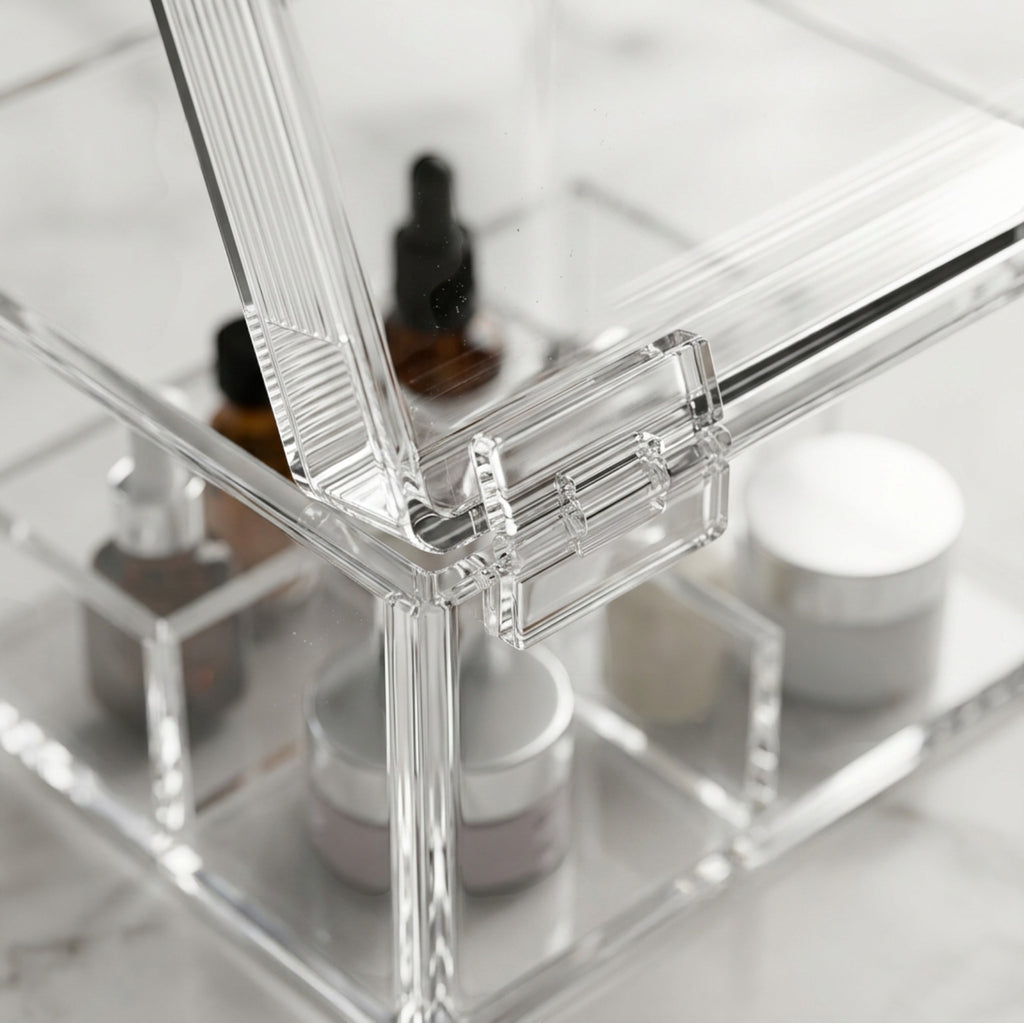 Everd Clear Acrylic Skincare Storage Box Lift Lid